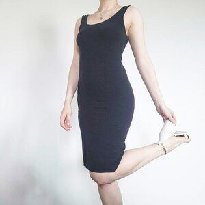 Vintage soft & stretchy black classic bodycon dress